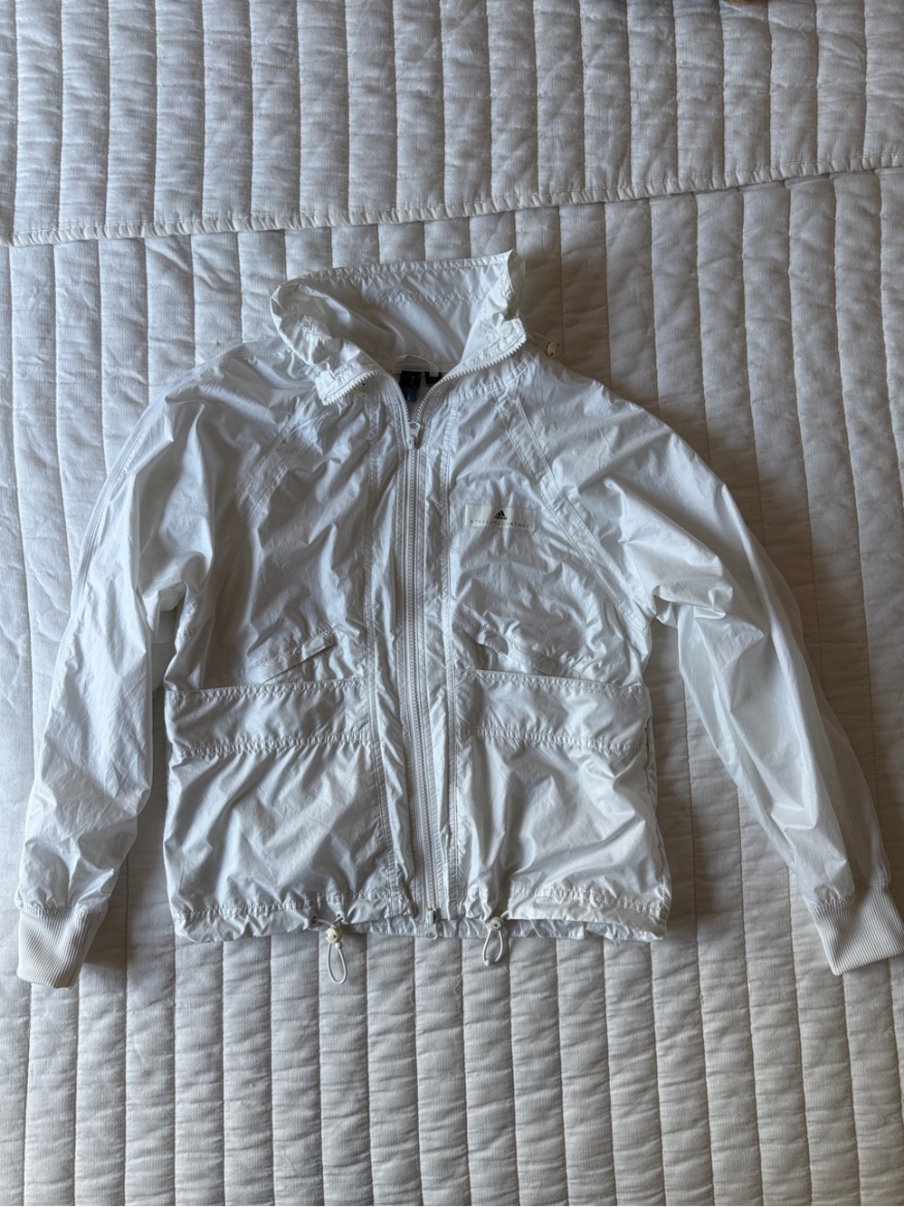 Adidas by Stella McCartney White Hooded Windbreaker Jacket